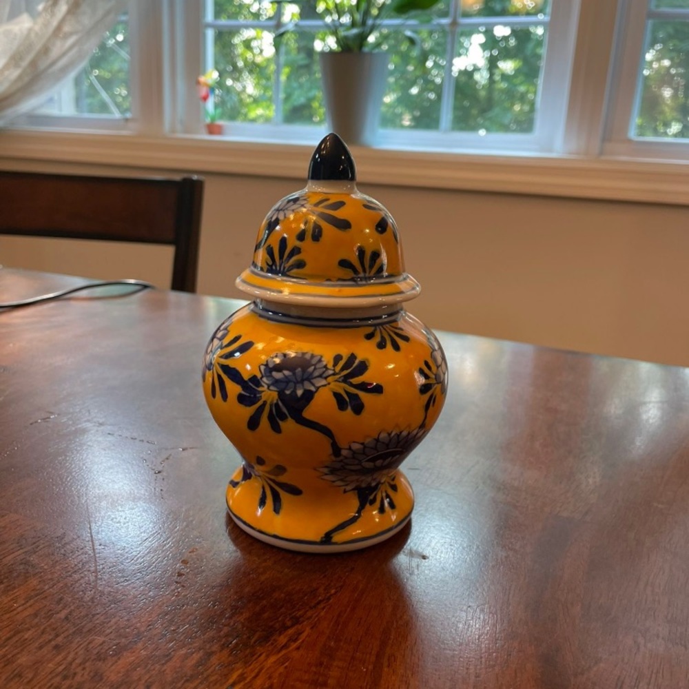 Blue and ginger jar